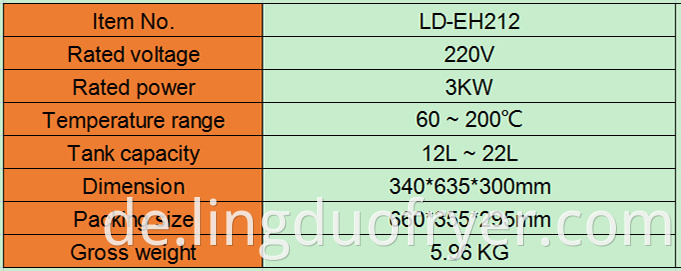 Electric Fryer Product Details